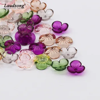 

200PCS 10MM Transparent Petal Beads Acrylic Loose Beads For Handmade Decoration DIY Jewelry Bracelet Making Accessories
