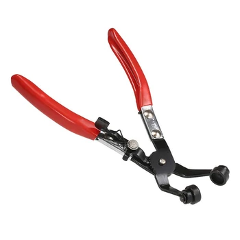 

New Hose Clamp Pliers Fuel Coolant Clip Curved Throat Tube Plier Curved Throat Angled Flat Band Clamp Pliers Swivel Jaw Locking