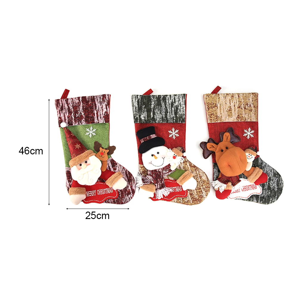Cute Christmas Stockings Christmas Decoration Xmars Sock Gift Bag Christmas Tree Decoration Santa Claus Snowman Hanging Ornament