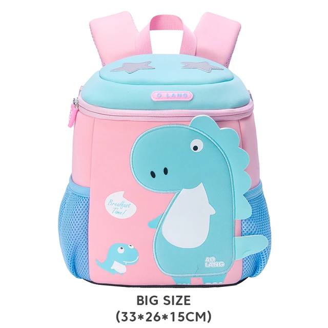 GREATOP New Children School Bags 3D Dinosaur Cartoon Kids Bag Cute Toddler School Boys Backpack Kindergarten Mochila Infantil B-Pink-M