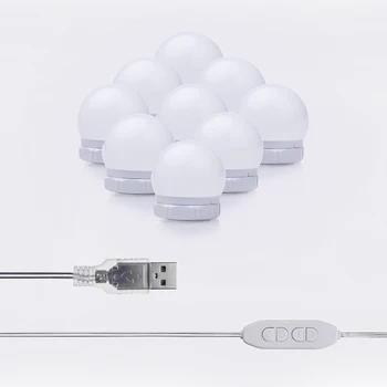 

Make Up Mirror Lights 10 LED Kit Bulbs Hollywood Vanity Light Dimmable Lamps for Dressing Table HYD88