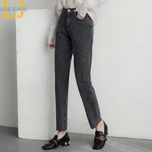 2021 Leijijeans New arrival fashion women jeans high waist lady jeans plus size ripped jeans women boyfriend jeans black jeans