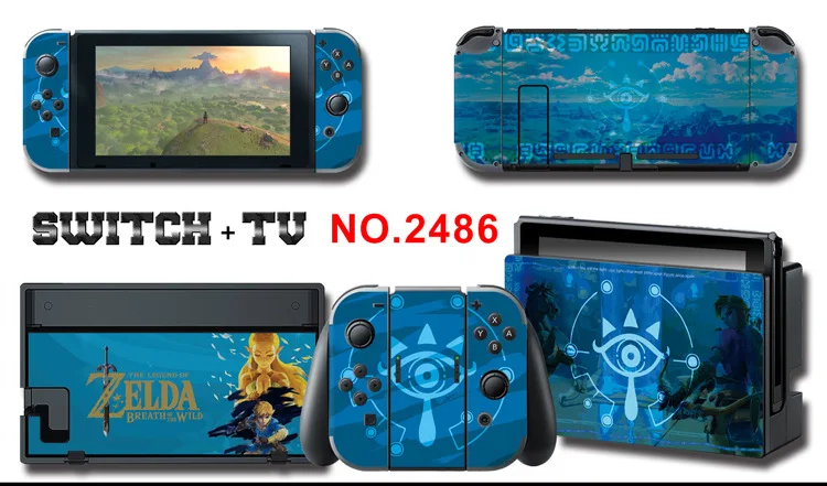 1set New Cute Anime Full Body Sticker for NS Switch Protective Cover Skin Colorful Art for Game Console Joy-Con Controller Decor