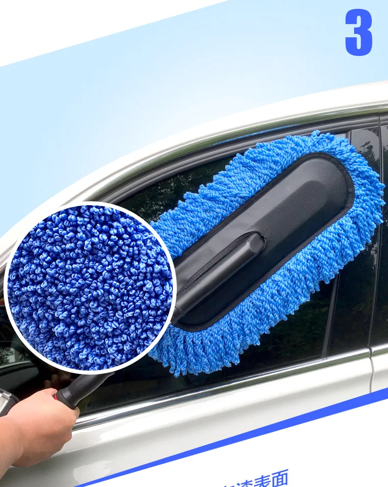 Автомобильные губки тряпки щетки регулируемые телескопические протирание мягкой шваброй Чистящая щетка для мытья инструмент для предотвращения столкновения щетины мягкие