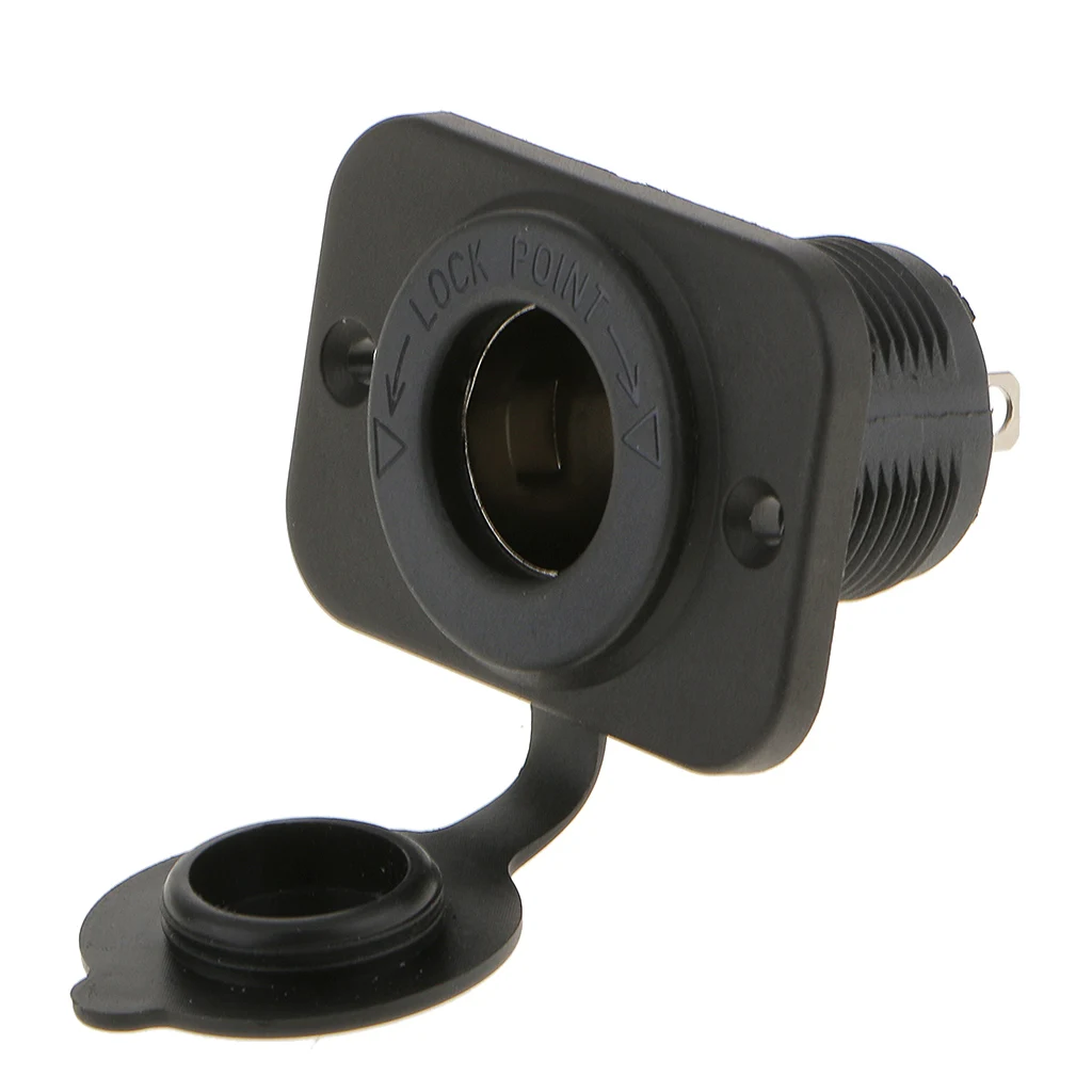 12V-24V Motorcycle Waterproof Cigarette Lighter Socket Power Outlet Plug 