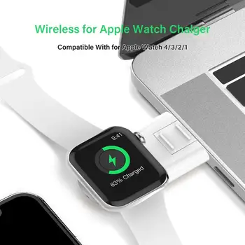 

A6 Portable USB Smart Watch Qi Wireless Charger Charging Dock for iWatch 1/2/3/4