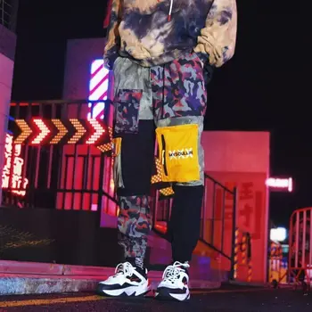 

Mens Large Pocket Camouflage Cargo Pants 2020 Fashion High Street Patchwork Trou