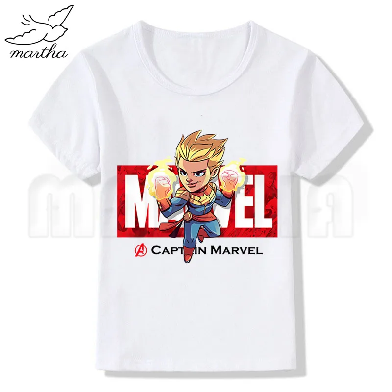 WhiteG Дети Marvel Мстители Железный человек/Капитан Америка/Человек-паук/Халк забавные белые футболки дети мультфильм Топы Детская футболка одежда для малышей - Цвет: WhiteG