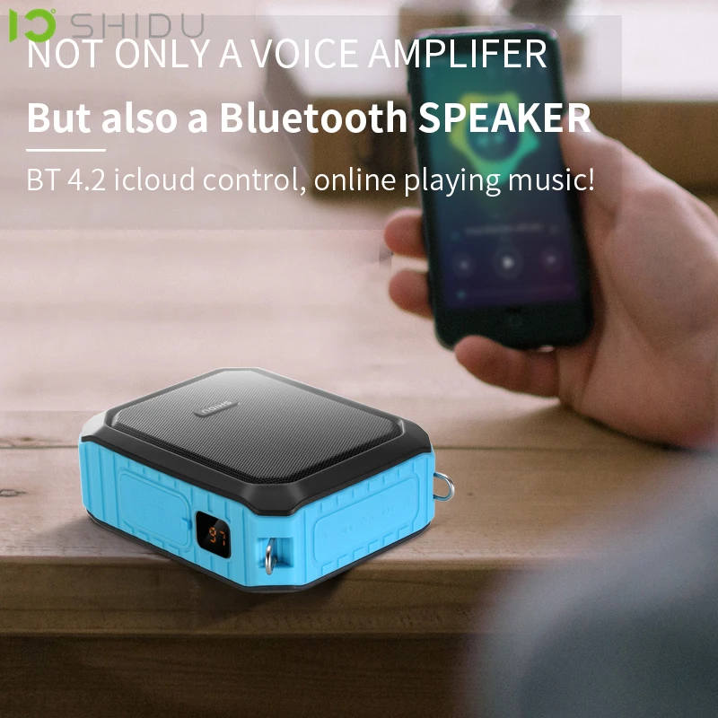 Compatível com Amplificador de Voz à Prova D'água e Microfone Suporte para Professor Portátil de 18w sem Fio Shidu-auto-falante Bluetooth Uhf tf - Image 5