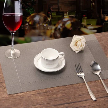 

Table Mats Set Of 8 Dining Table Place Mats Washable Placemats Non-Slip Heat Resistant Pvc with Singel Border Decoration Rectang