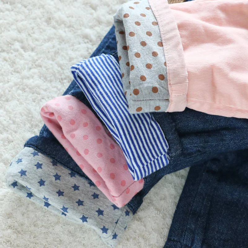 

New Style Thick Four Colors Cartoon Applique Roll-up Foot Trousers BOY'S Girls Warm Casual Cotton-padded Trousers