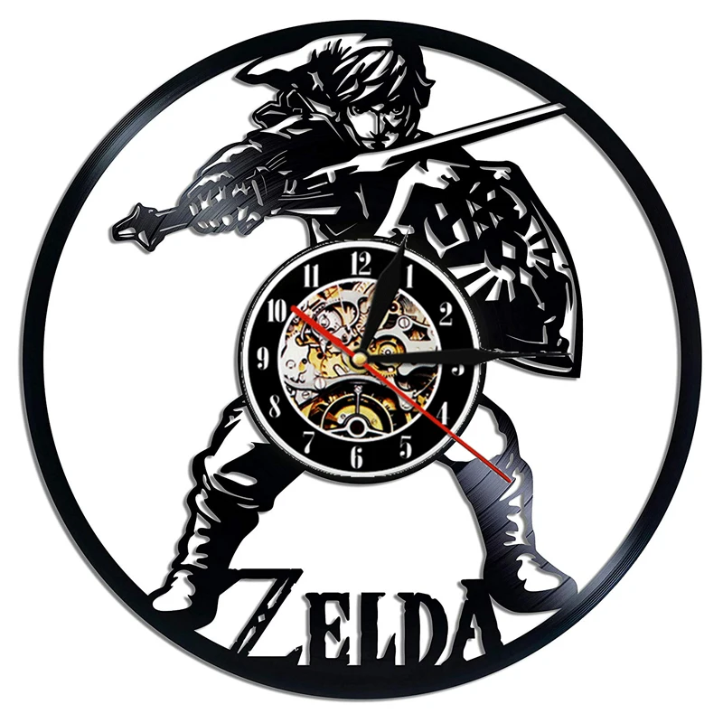 Виниловые настенные часы Zelda современный дизайн тема игры 3D часы винтажные виниловые настенные часы домашний декор подарки для детей