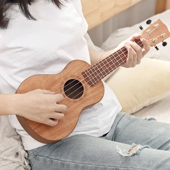

21 Inch Ukulele Wood Ukulele Guitar Mahogany Neck Delicate Tuning Peg 4 Strings Wood Ukulele 23 Inch