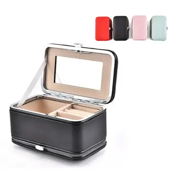 

Portable Jewelry Box Ring Stud Earrings Necklace Container Multi-function Jewellery Storage Case with Nail Trimming Tool