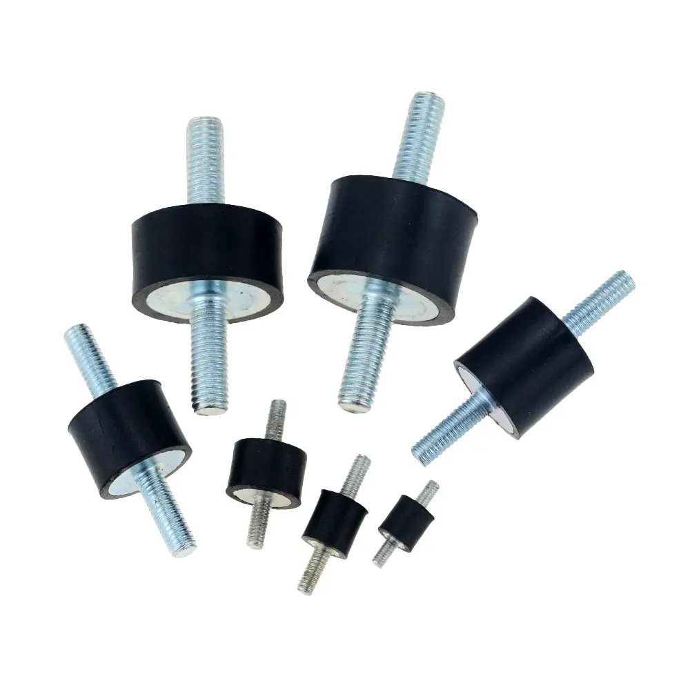 4pcs/lot Double Male Thread Rubber Shock Absorbers Anti Vibration Silent block Boat Car Bobbin Shock Absorber Tools M3 M4 M6 M8
