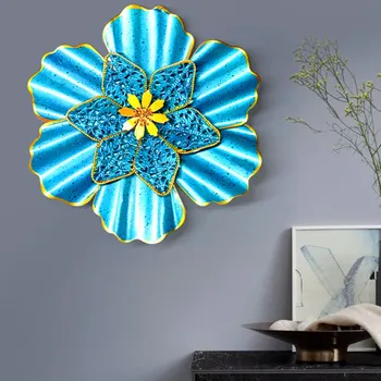

12" Modern Europe Metal Wall Mounted Artificial Rosel Flower Hang Decor Wedding Home Room Furniture Decoration