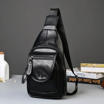 

New Style Hide Substance Leisure Bag Small Chest Bag Summer knapsack Men's Bag Men Chest Bag Shoulder Bag