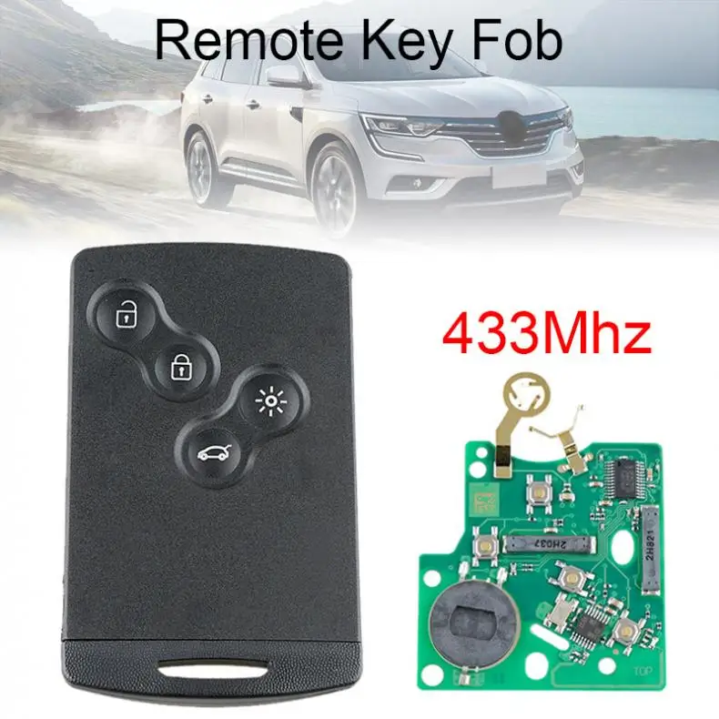 

433Mhz 4 Buttons Remote Car Key Fob with PCF7952 Chip Fit for Renault Megane Scenic Laguna Koleos Clio New
