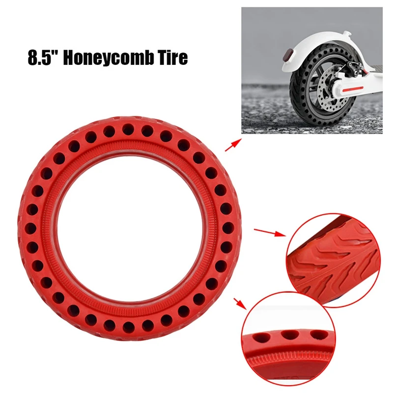 2PCS Rubber Solid Tires for Xiaomi Mijia M365 8.5 inch Electric Scooter Honeycomb Shock Absorber Damping Tyre(Red) | Автомобили и