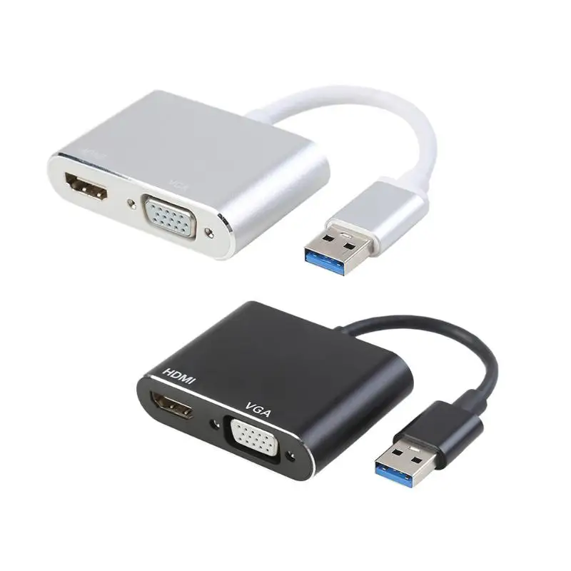 Адаптер USB 3 0 для HDMI VGA 1080P HD простая установка 2 в 1 концентратор конвертер Mac OS