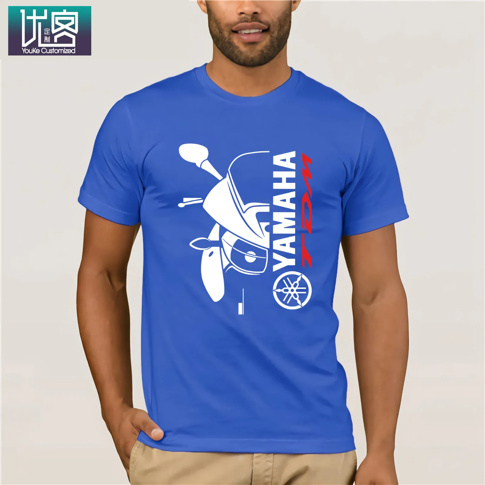 Двухсторонняя футболка Yama Tdm 900 Авто Черная Мужская футболка Летняя мужская футболка с круглым вырезом модные дешевые футболки на заказ - Цвет: Blue