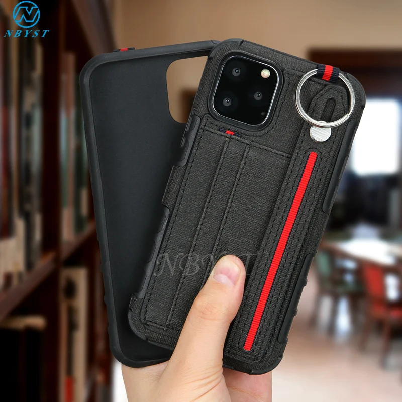 Тканевый держатель для карт, чехол для iPhone 11Pro Max XR XS MAX 6S 7 8 Plus, плетеный бумажник на запястье, чехол для телефона для iPhone 11Pro Max