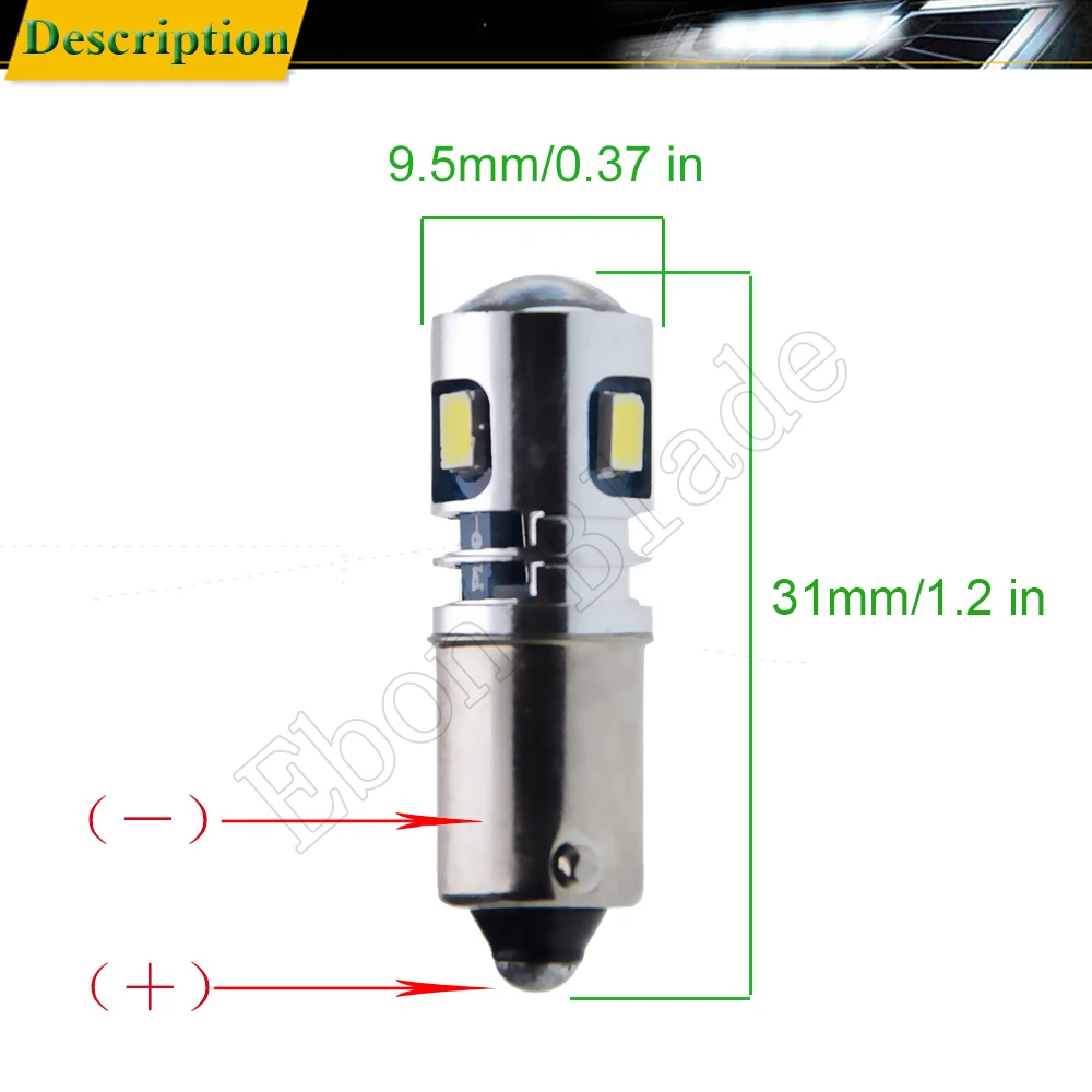 2 x Белый BA9S T4W BAX9S H6W BAY9S H21W авто светодиодный светильник объектив проектора 5 SMD лампочка индикатор обратная сторона лампы 12 В 24 В стайлинга автомобилей