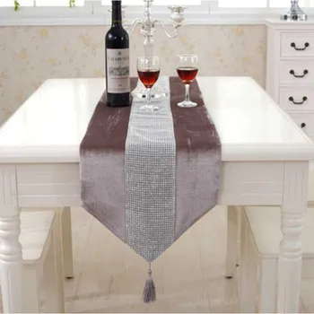 

Flannelette Table Flag Vertical Strip Bright Drill European-style Table Runner 8 Color Fashion Cover Luxury Table Cloth