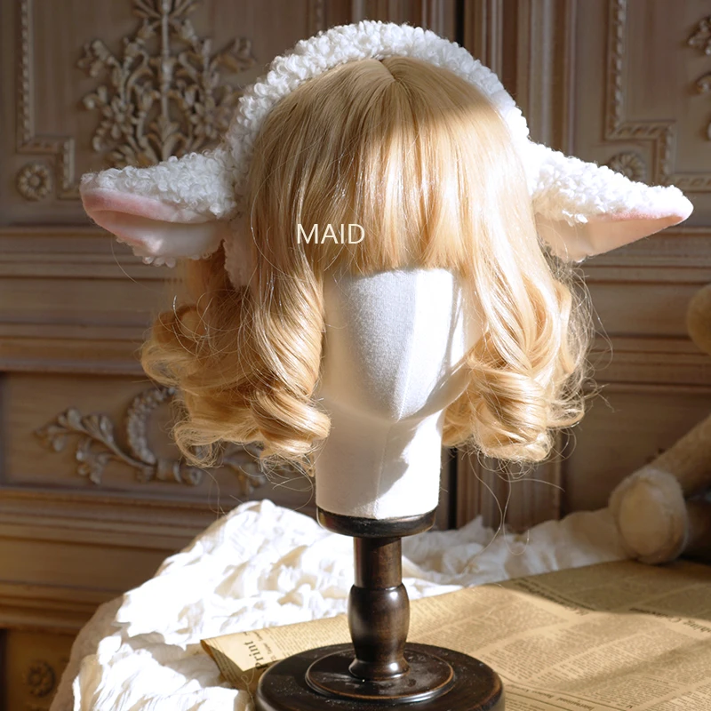 Original Design Sheep Cute Lolita Handmade Headband Lamb Ears Animal Headdress Girl Kc Anime