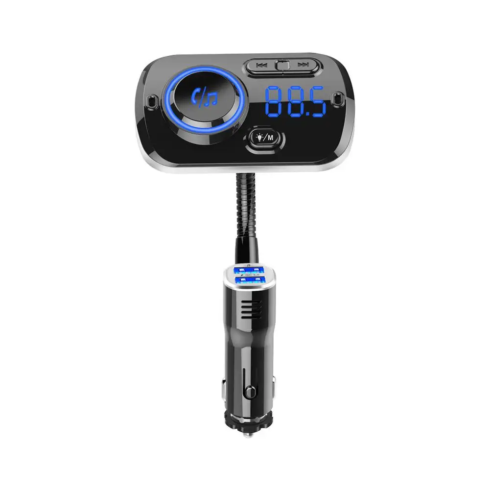Зарядное устройство QC3.0 зарядное устройство с поддержкой Bluetooth fm-передатчик Автомобильный Bluetooth MP3 Телефон с громкой атмосферой световой дисплей
