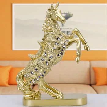 

European style horse sculpture resin domineering animal modern minimalist home decoration accessories craft gift horse statue