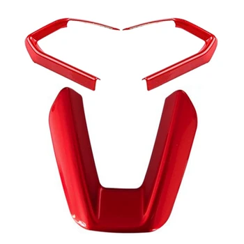

1 Pair Red ABS Interior Steering Wheel Cover Trim for Mazda CX-3 CX3 2016-2018 & 1x Car Steering Wheel Covers Trim Sticker for M