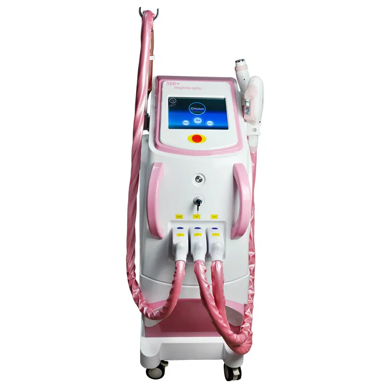 

The best-selling 3 IN 1 laser hair removal device SHR+RF+SR epilator wavelength 755 1064 532nm removes pigment and wrinkles