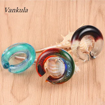 

Vankula 2PCS Earrings Piercing Glass Ear Earrings Popular Jewelry Fashion Round Earrings For Men and Women