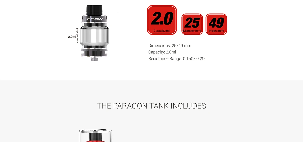 Оригинальный vape Танк atmizer VAPTIO PARAGON бак с емкостью 2,0/8,0 мл сетки катушки электронная сигарета поддержка дропшиппинг