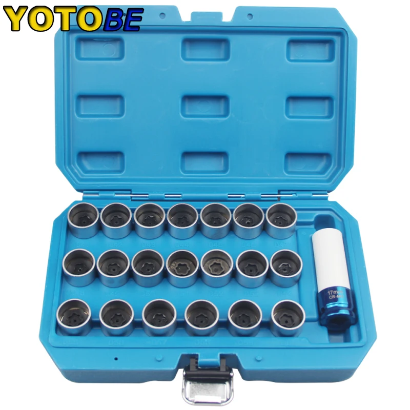 21pcs Wheel Screw Lock Socket Set For BMW For Anti-theft Socket Removal