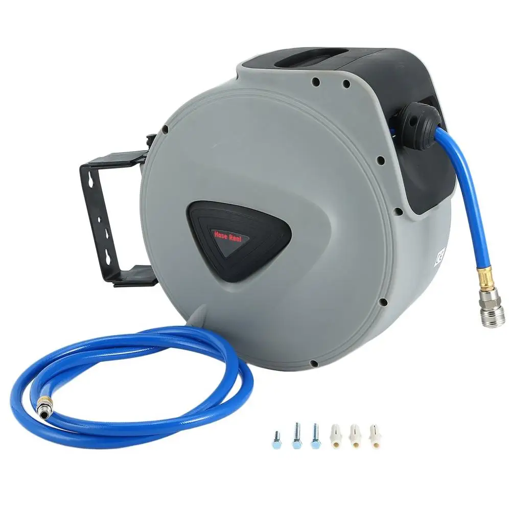 

Retractable Air Hose Reel With 1/4 NPT Quick Connector 20M 180 Degree Swivel Air Hose Wall Mounted Auto Rewind hot sale