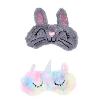 

4pcs Plush Eye Mask Cute Cartoon Soft Vivid Eye Protection Mask for Nap