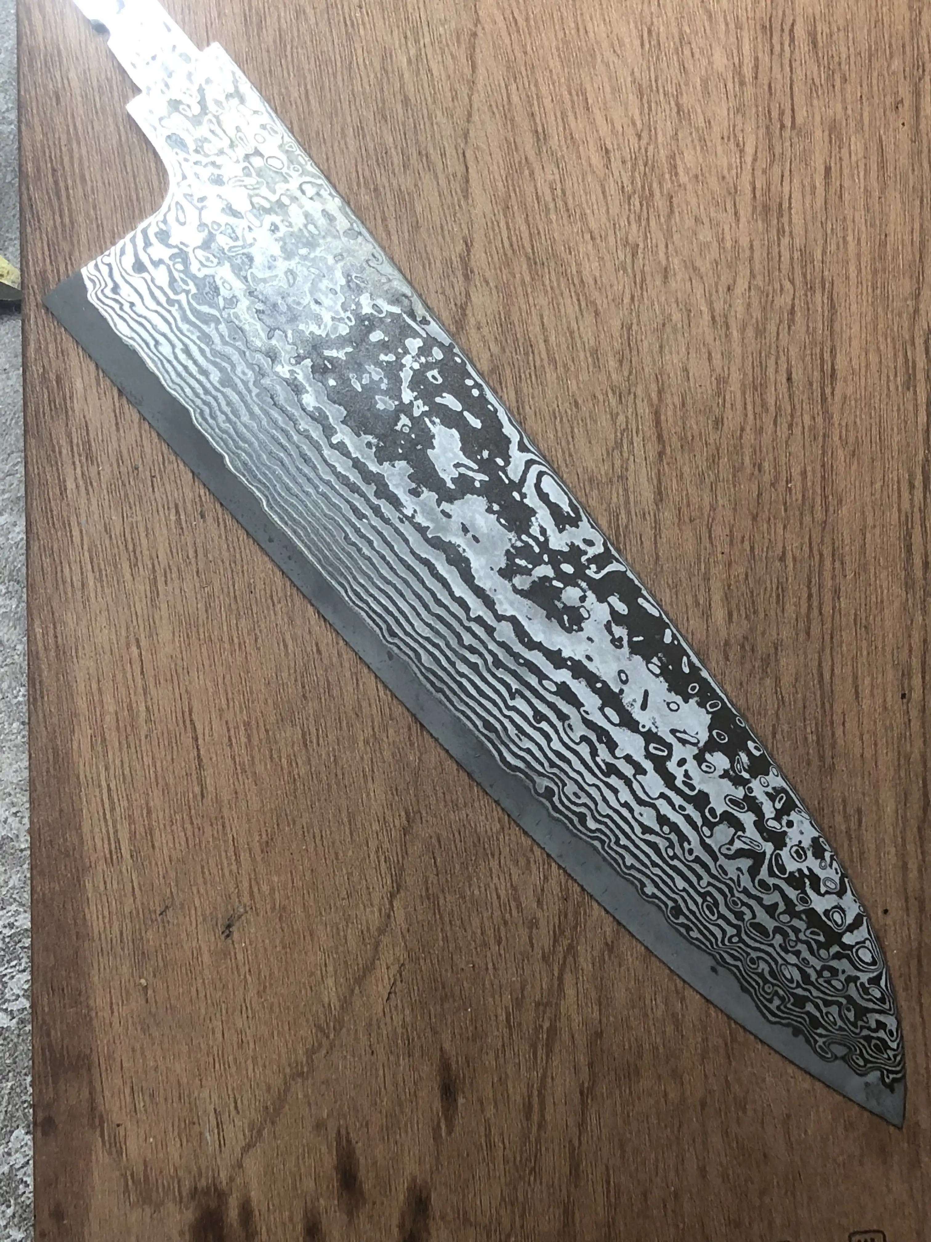 Sharp DIY chef knife blank vg10 Damascus steel blade material semi