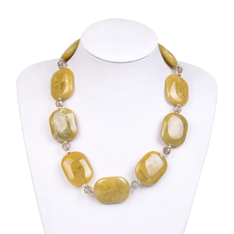 Модное большое длинное/изготовленное на заказ колье ожерелье s женское Броское винтажное ожерелье женский натуральный камень резиновые, акриловые дизайнерские ожерелья - Окраска металла: color-1