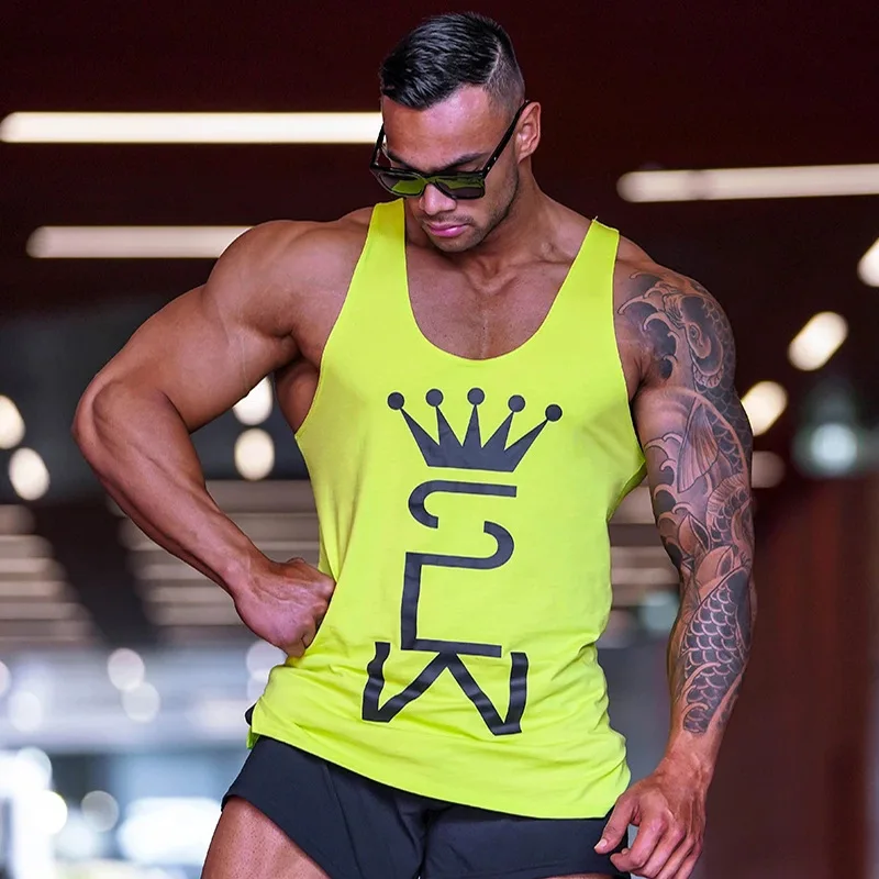 new fashion cotton sleeveless shirt vest men's fitness vest jogger bodybuilding brand vest fitness men's sports shirt