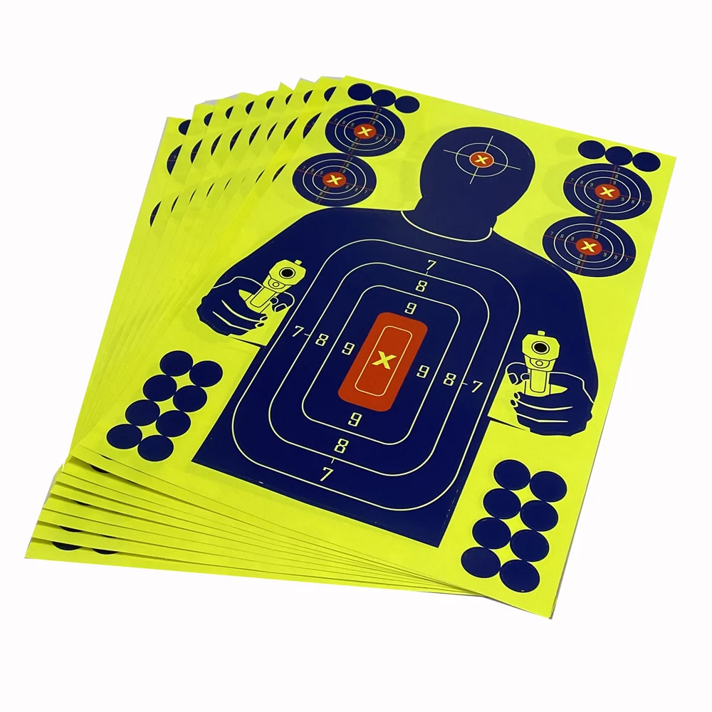 Shooting Targets Stickers Spinner Shooting Targets 10 Pcs 12*18 Inch Fresh Blue Silhouette Splatter & Reactive Blooming Target