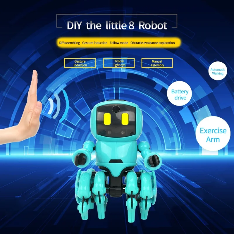 DIY Assemble Intelligent Induction Mini Robot Toy Follow/infrared Avoid Obstacles And Building Block Disassembly Vehicles Robots | Игрушки и