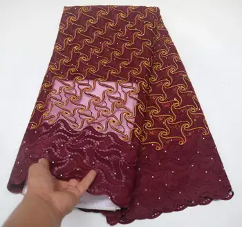 

African Tulle Lace Fabric 2019 African French Lace Fabric High Quality With Stones Nigerian Embroidery Tulle French Lace XS-004