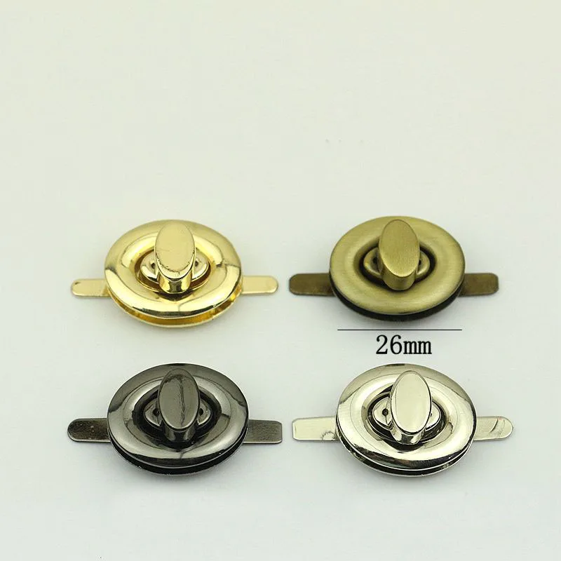 20Pcs 26x20mm Oval Metal Twist Locks for Handbag Closure Lock Snap Purse Clasp Buckles Handmade Bag Accessory DIY Leather Craft