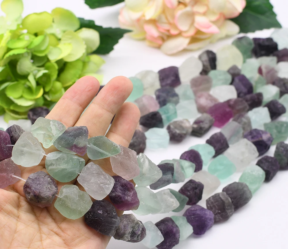 13-15x18-22mm Natural Colotful Fluorite Loose Spacer Beads Stone Beads For DIY Necklace Jewelry Making 15