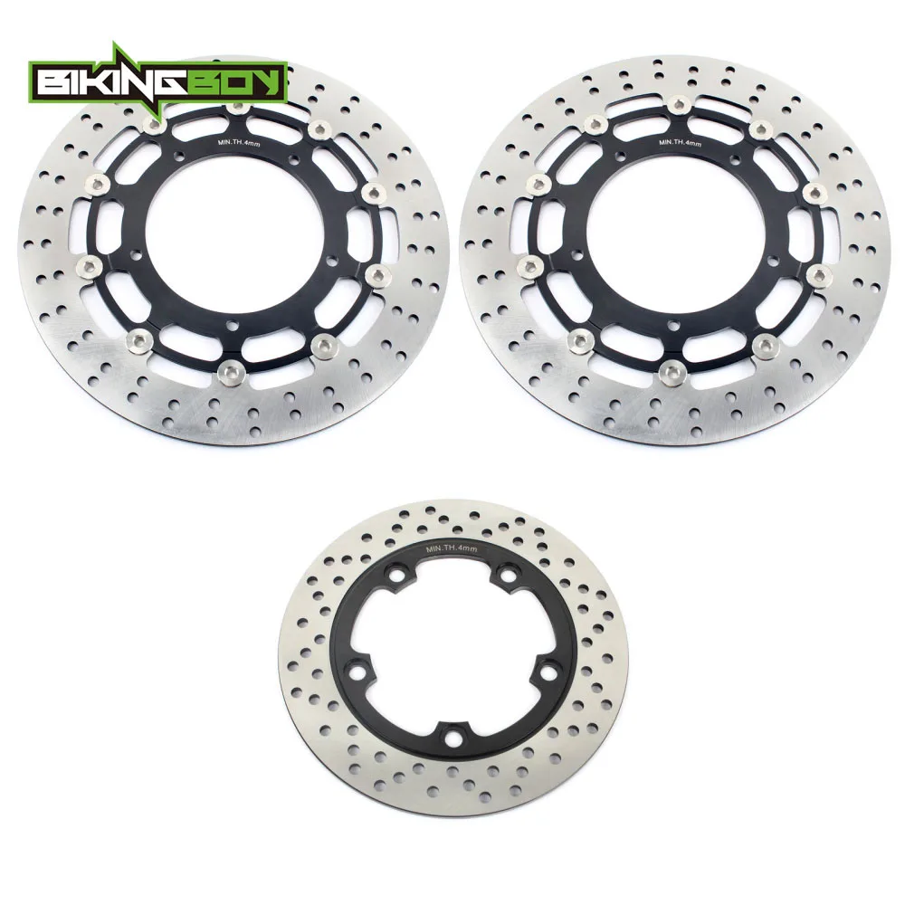 Round Black BIKINGBOY для YAMAHA YZF R1 2004 2005 2006 YZF R6 Круглый/Волнистые Волосы полные комплекты спереди и сзади тормозные диски роторы - Цвет: Round Black