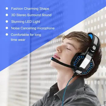 

GM-2 Gaming Headset with Mic-Sound Clarity Noise Reduction Headphone with LED Lights for Computer Game With Y Splitter
