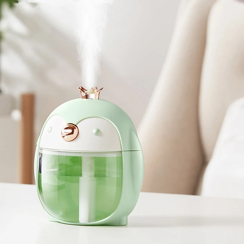 

Portable Ultrasonic Humidifier Cute Pet Penguin 300ML Air USB Aroma Essential Oil Diffuser with Color Night Lamp