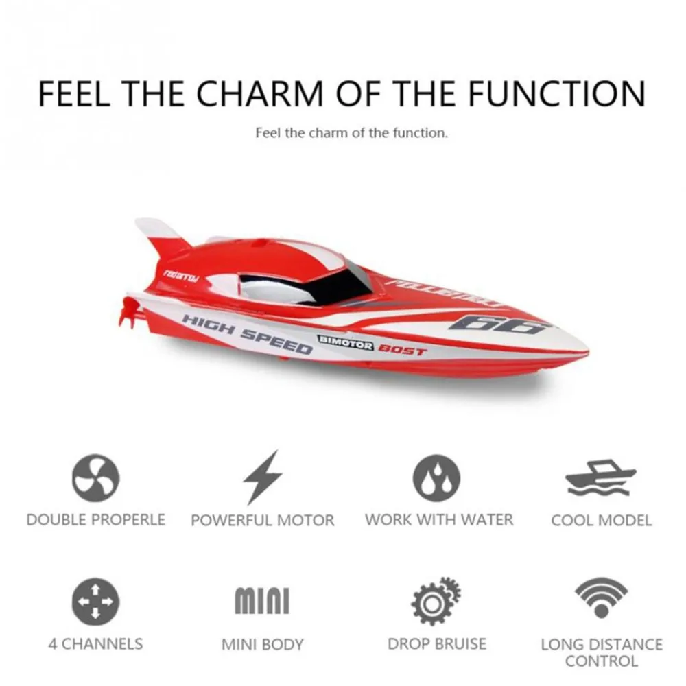 3312 М 2,4 ГГц радиоуправляемая лодка 4 канала высокоскоростная мини гоночная лодка Водонепроницаемая перезаряжаемая скоростная лодка детская игрушка